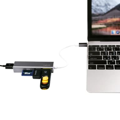USB-C Hub 3 port + minnekortleser