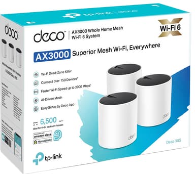 TP-Link DecoX55 mesh WiFi system AX3000 3 pakning