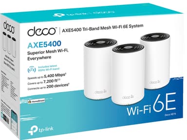 TP-Link AXE5400 mesh WiFi system DecoXE75 (3-pakning)