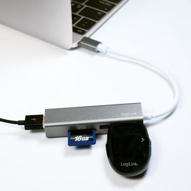 USB-C Hub 3 port + minnekortleser