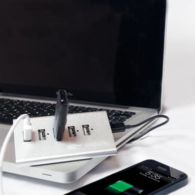 USB 2.0 hub 4 + 1 hurtiglading