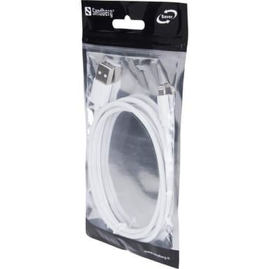 Sandberg USB-A til Lightning SAVER, hvit (1m)