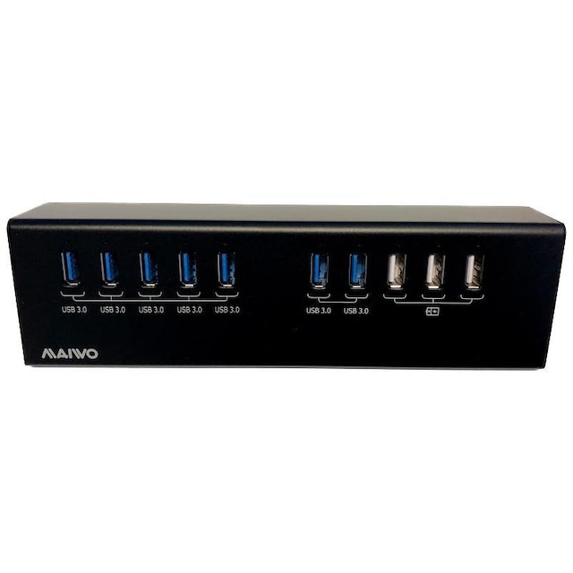 deltacoimp External USB 3.0 Hub, 10x USB-A, 7x USB 3.0, 3x USB 5V/2.1A