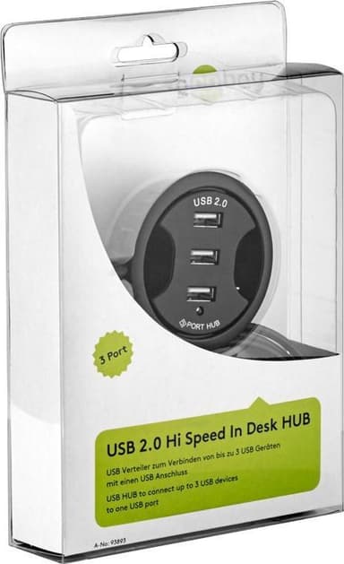 Goobay 3 porter USB 2.0 Hi Speed In-Desk HUB
