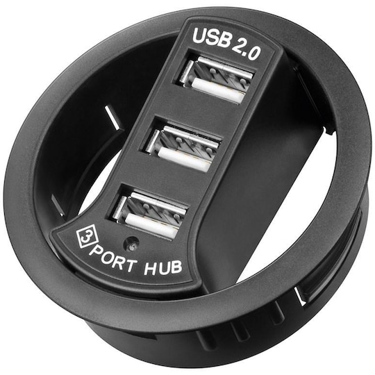 Goobay 3 porter USB 2.0 Hi Speed In-Desk HUB