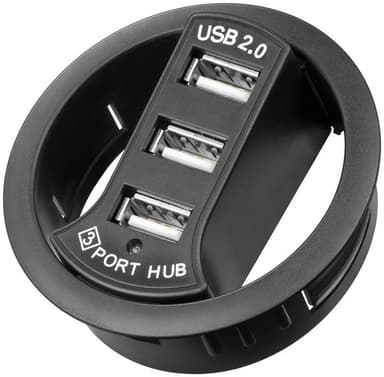 Goobay 3 porter USB 2.0 Hi Speed In-Desk HUB