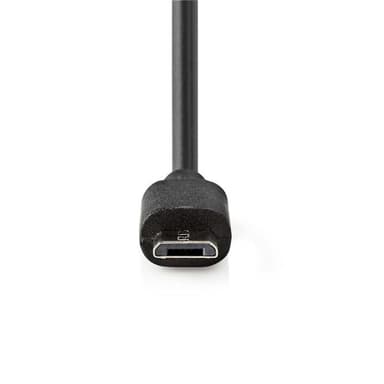 Billader | 2,4 A | Fast kabel | Mikro-USB | Sort