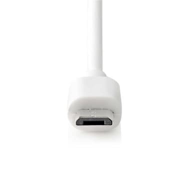 Billader | 2,4 A | Fast kabel | Mikro-USB | Hvit
