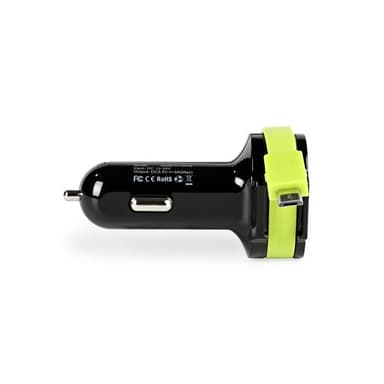 Billader 3-ttganger 6 A 2 x USB / Micro USB Sort/Grøn