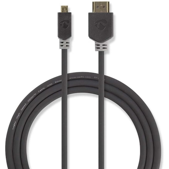 Høyhastighets HDMIâ„¢-kabel med Ethernet | HDMIâ„¢-kontakt - HDMIâ„¢ Micro-kontakt | 2