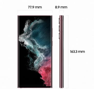 Samsung Galaxy S22 Ultra 5G smarttelefon, 12/512GB (Burgundy)