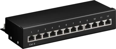 Goobay CAT 6 Mini/Desktop Patch Panel, 12 Ports
