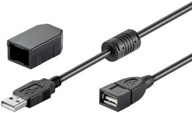 Goobay USB 2.0 høyhastighets forlengelseskabel med sikkerhetshylse, svart