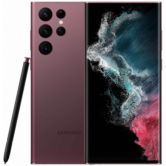 Samsung Galaxy S22 Ultra 5G smarttelefon, 12/256GB (Burgundy)