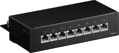 Goobay CAT 6 Mini/Desktop Patch Panel, 8 Ports