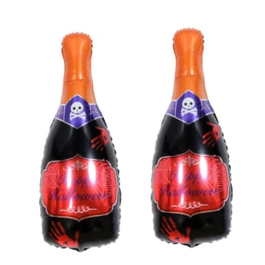 Ballong Halloween Champagneflaske 98 cm 2-pakning