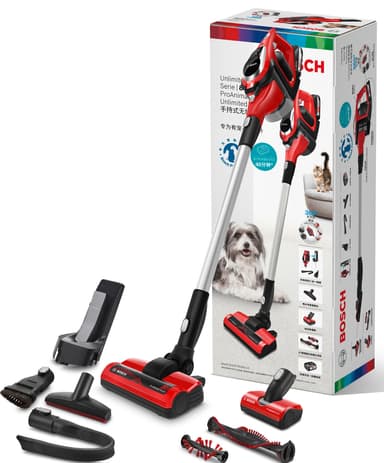 Bosch Unlimited trådløs støvsuger BBS81PET (rød)