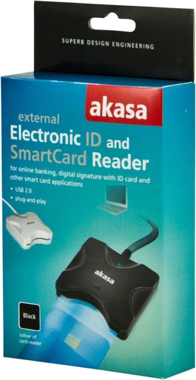 Akasa ekstern SmartCard -leser, svart