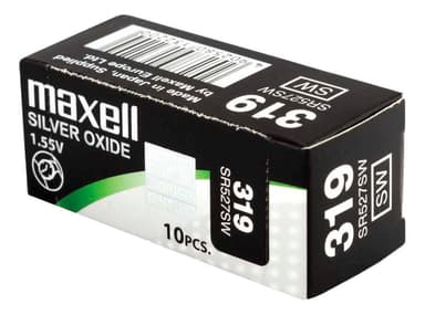 Maxell knappcellsbatteri, Silver-oxid, SR527SW (319), 1,55V, 10-pack