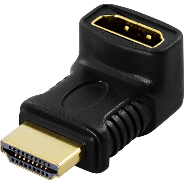 deltaco HDMI-adapter, 19-pin ma to fe, angled