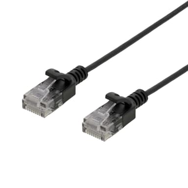 deltaco U/UTP Cat6 patch cable slim, 2.6 mm⌀, 1m, 500MHz, black
