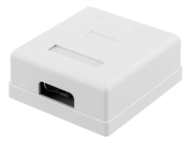 deltaco Shielding network wall socket Surface FTP 2xRJ45 Cat6A white