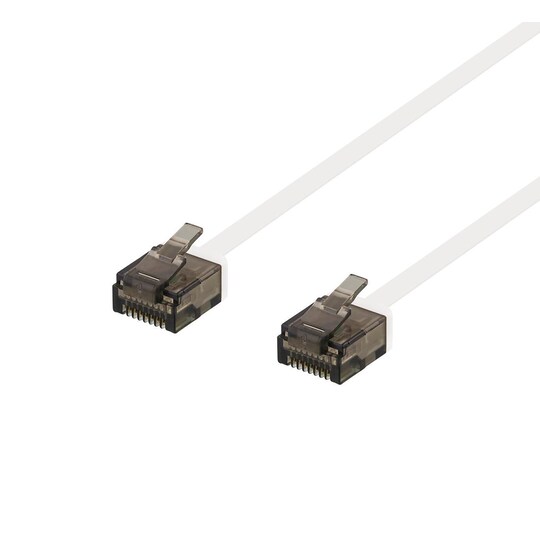 deltaco U/UTP Cat6a patch cable, flat, 3m, 1mm thick, white