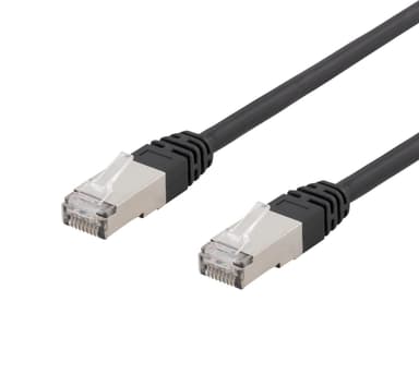 deltaco S/FTP Cat6 patch cable, 1m, 250MHz, UV resistant, black