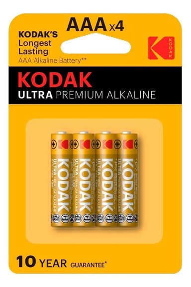 Kodak ULTRA premium alkalisk AAA-batteri (4-pakning)