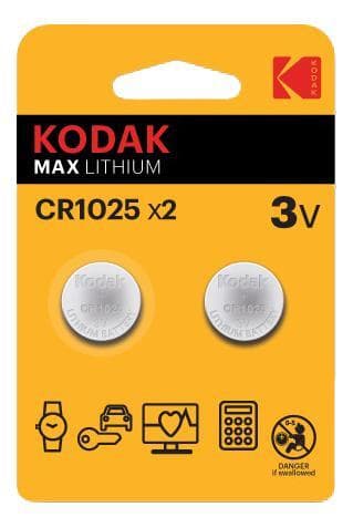 kodak Max lithium CR1025 battery (2 pack)