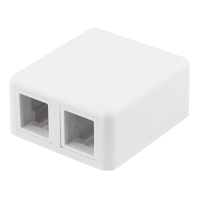 deltaco Surface mount box for Keystone, 2 ports, white
