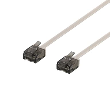 U/UTP Cat6a patch cable, flat, 5m, 1mm thick, grey