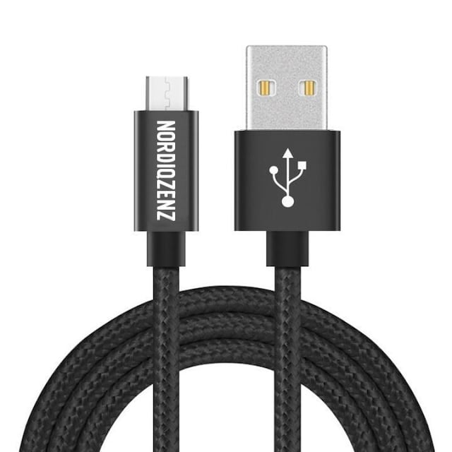 NORDIQZENZ Micro-USB Tekstilkabel, 1,5 m, svart