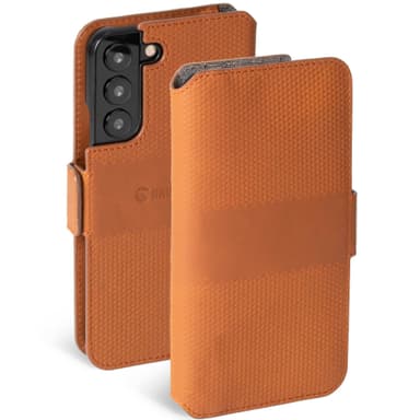 Skinntelefonlommebok Galaxy S22 Cognac