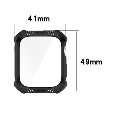 INF Deksel med skjermbeskytter kompatibel med Apple Watch 7 41 mm Sort