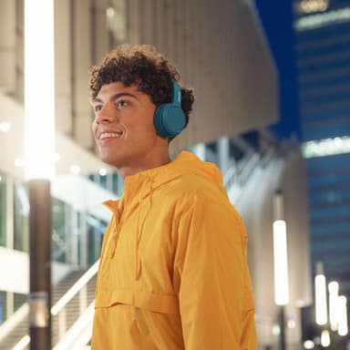 On-ear Bluetooth-hodetelefoner blå