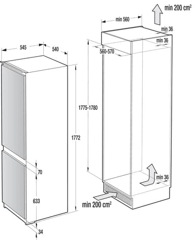 Gorenje kombiskap NRKI4182E1 innebygd