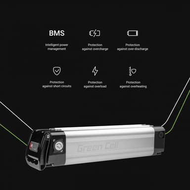 Green Cell elsykkelbatteri Silverfish  24V 10.4Ah med lader