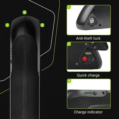 Green Cell elsykkelbatteri  36V 15.6Ah med lader