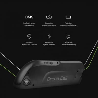 Green Cell elsykkelbatteri  36V 15.6Ah med lader