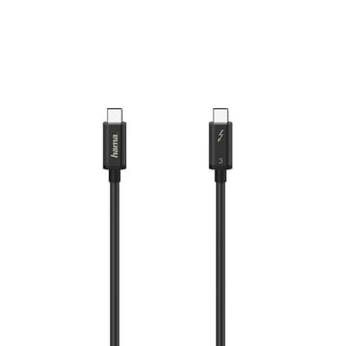 HAMA Kabel USB-C Thunderbolt-3 40 Gbit/s Ultra-HD 5K 0,5 m Svart