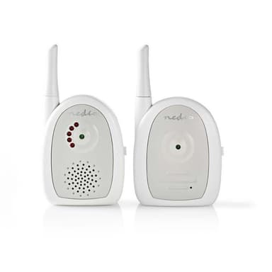 Nedis Audio Baby Monitor | FHSS (Frequency-Hopping Spread Spectrum) | Område: 300 m | Batteri drevet / Nettstrøm drevet | Grå / Hvit