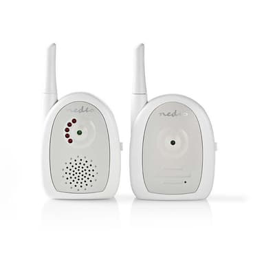 Nedis Audio Baby Monitor | FHSS (Frequency-Hopping Spread Spectrum) | Område: 300 m | Batteri drevet / Nettstrøm drevet | Grå / Hvit