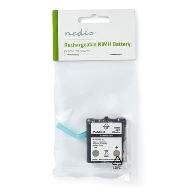 Oppladbare Ni-MH batteripakke | 4.8 V DC | Oppladningsbar | 600 mAh | Forhånds ladet | 1-Polybag | N/A | Klikk Kontakt | Grøn