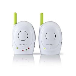 Nedis Audio Baby Monitor | FHSS (Frequency-Hopping Spread Spectrum) | Med snakk-tilbake-funksjon | Område: 300 m | Batteri drevet / Nettstrøm drevet | Grøn / Hvit