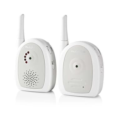 Nedis Audio Baby Monitor | FHSS (Frequency-Hopping Spread Spectrum) | Område: 300 m | Batteri drevet / Nettstrøm drevet | Grå / Hvit