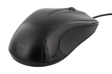 DELTACO wired optical mouse, 3 buttons with a scroll, 1200 DPI, black