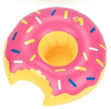 Oppblåsbar koppholder - Strawberry Donut