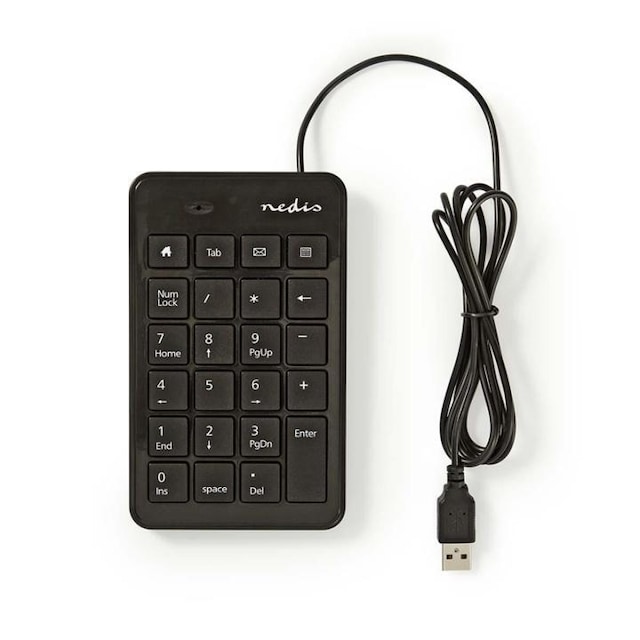 Nedis Wired Keyboard | USB-A | Kontor | Single-Handed | numerisk | Antall VHF kanaler