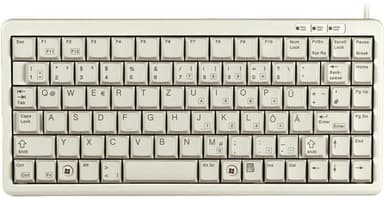 CHERRY Compact-keyboard, Nordisk layout, USB, 1,75m, grå/beige